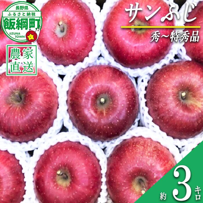 【ふるさと納税】 りんご 蜜入り サンふじ 秀 ～ 特秀 3kg サイズおまかせ 井澤農園 沖縄県への配送不可 令和8年度収穫分 エコファーマー認定 長野県 飯綱町 〔 信州 果物 フルーツ リンゴ 林檎 長野 17000円 予約 農家直送 〕発送時期：2026年11月中旬～2027年1月下旬 {***}｜長野県飯綱町