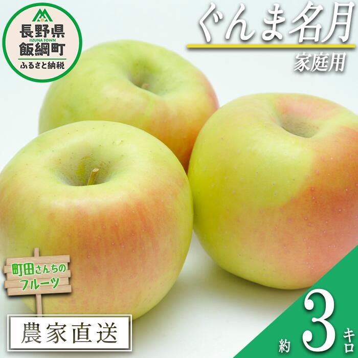 【ふるさと納税】 りんご ぐんま名月 家庭用 3kg 町田さんちのりんご 長野県 飯綱町 〔 リンゴ 林檎 果物 フルーツ 信州 長野 11000円 予約 農家直送 〕発送期間：2025年11月上旬～2025年12月上旬{**}