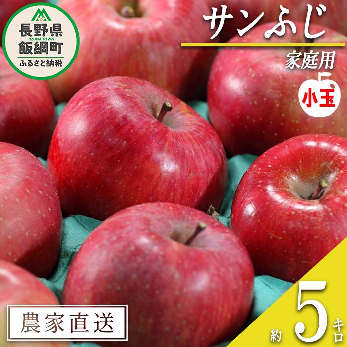 【ふるさと納税】 りんご サンふじ ( 小玉 ) 家庭用 5kg 松澤農園 沖縄県への配送不可 令和7年度収穫分 長野県 飯綱町 〔 信州 フルーツ 果物 リンゴ 林檎 長野 11000円 予約 農家直送 〕発送時期：2025年11月下旬～2026年2月下旬 {**}