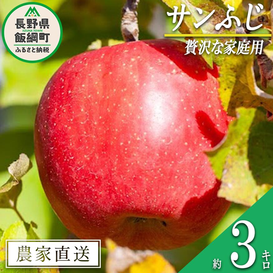 【ふるさと納税】りんご サンふじ 3kg 贅沢な家庭用 松澤農園 沖縄へは配送不可 〔 果物 フルーツ 林檎 長野 予約 農家直送 3キロ 10000円 〕【令和7年度収穫分】 発送：2025年11月下旬～