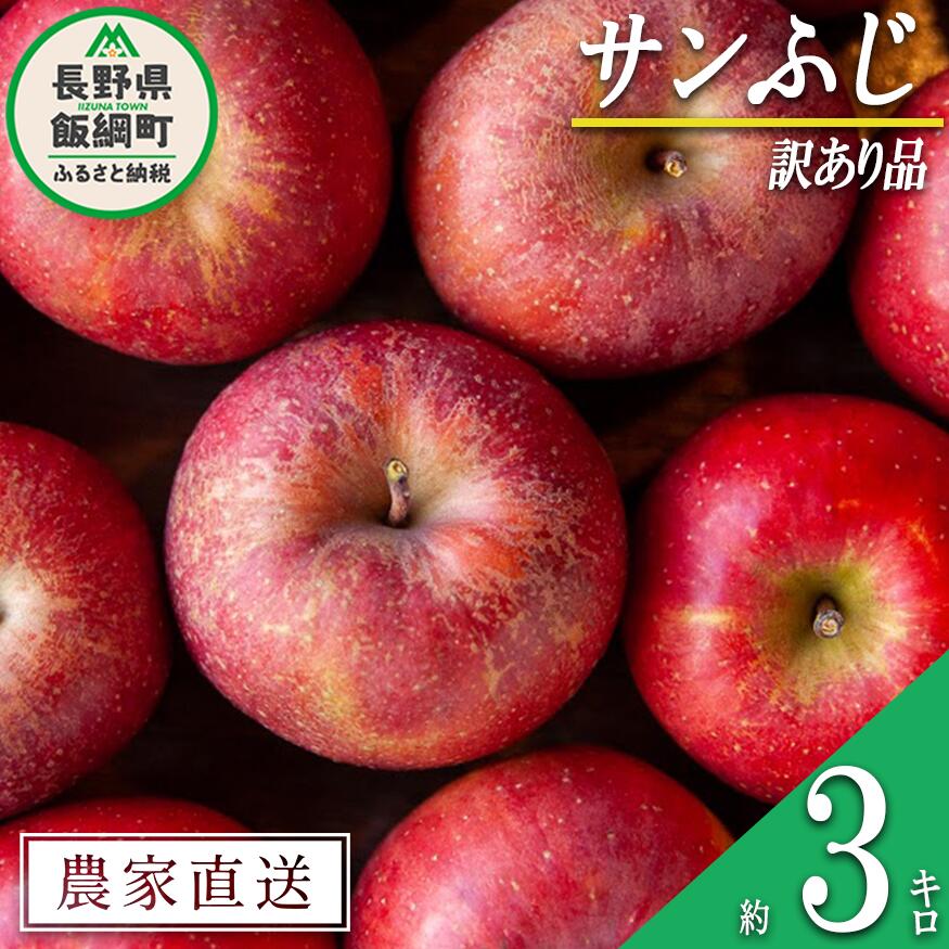 【ふるさと納税】りんご サンふじ 3kg 訳あり 松澤農園 沖縄へは配送不可 〔 果物 フルーツ 林檎 長野 予約 農家直送 不揃い 規格外 3キロ 9000円 〕【令和7年度収穫分】 発送：2025年11月下旬～