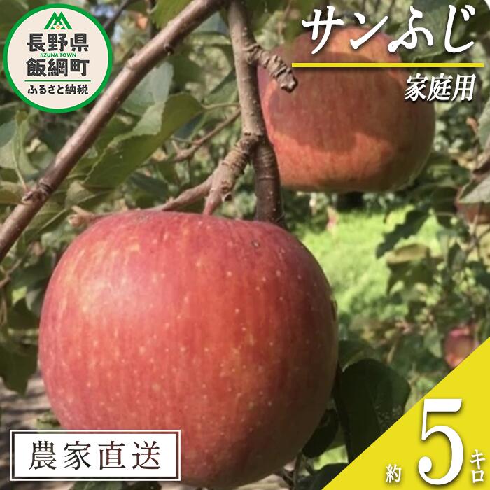 【ふるさと納税】 りんご サンふじ 家庭用 5kg 丸西農園 沖縄県への配送不可 令和7年度収穫分 特別栽培農産物 ( 除草剤 化学肥料 不使用 ) 長野県 飯綱町 〔 信州 果物 フルーツ リンゴ 林檎 長野 13000円 予約 農家直送 〕発送時期：2025年12月中旬～2026年1月上旬