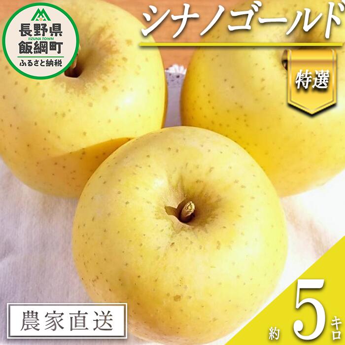 【ふるさと納税】 りんご シナノゴールド 特選 5kg やまじゅうファーム 沖縄県への配送不可 令和7年度収穫分 信州の環境にやさしい農産物 減農薬栽培 長野県 飯綱町 【 信州 果物 フルーツ リンゴ 林檎 長野 18000円 】発送時期：2025年11月上旬～{***}