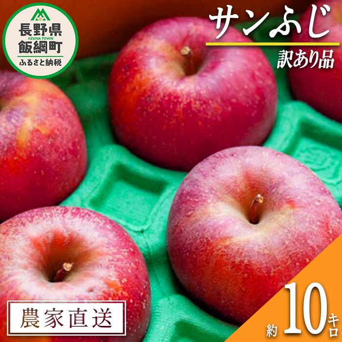 【ふるさと納税】 りんご サンふじ 訳あり 10kg ファームたんぽぽ 沖縄県への配送不可 令和7年度収穫分  長野県 飯綱町 〔 傷 不揃い わけあり リンゴ 林檎 果物 フルーツ 信州 長野 19000円 予約 農家直送 〕発送時期：2025年12月上旬～2025年12月下旬