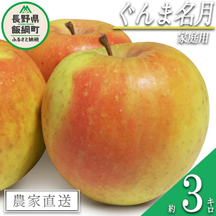 【ふるさと納税】 りんご ぐんま名月 家庭用 3kg 中村ファーム 沖縄県への配送不可 令和7年度収穫分 長野県 飯綱町 〔 信州 果物 フルーツ リンゴ 林檎 長野 11000円 予約 農家直送 〕発送時期：2025年11月中旬～2025年12月上旬