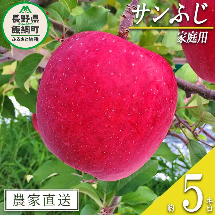 【ふるさと納税】 りんご サンふじ 家庭用 5kg 中村ファーム 沖縄県への配送不可 令和7年度収穫分 長野県 飯綱町 〔 信州 果物 フルーツ リンゴ 林檎 長野 14000円 予約 農家直送 〕発送時期：2025年11月下旬～2026年3月上旬