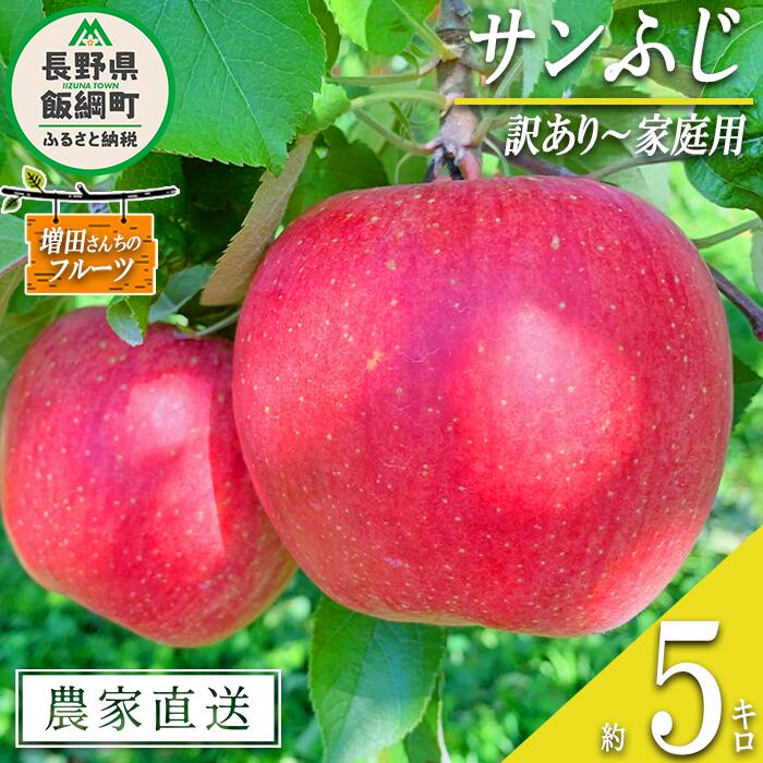 【ふるさと納税】 りんご サンふじ 家庭用訳あり 5kg 増田さんちのりんご 沖縄県への配送不可 令和8年度収穫分 長野県 飯綱町 〔 信州 果物 フルーツ リンゴ 林檎 長野 予約 農家直送 15000円 〕発送時期：2026年11月下旬～2027年2月上旬｜長野県飯綱町
