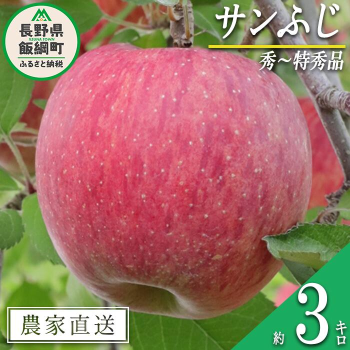 【ふるさと納税】 りんご サンふじ 秀 ～ 特秀 3kg 大友農場 エコファーマー認定 沖縄県への配送不可 令和7年度収穫分 長野県 飯綱町 【 信州 果物 フルーツ リンゴ 林檎 長野 予約 農家直送 】発送時期：2025年12月上旬～2025年12月中旬 {***}