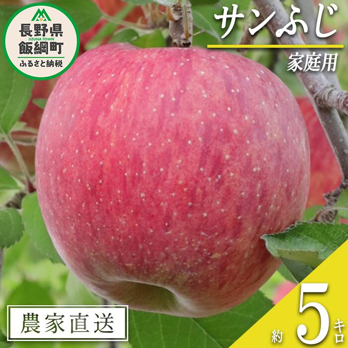 【ふるさと納税】 りんご おうちで食べるりんご サンふじ 家庭用 5kg 大友農場 エコファーマー認定 沖縄県への配送不可 令和7年度収穫分 長野県 飯綱町 【 信州 果物 フルーツ リンゴ 林檎 長野 予約 農家直送 】発送時期：2025年12月中旬～2026年1月末 {**}