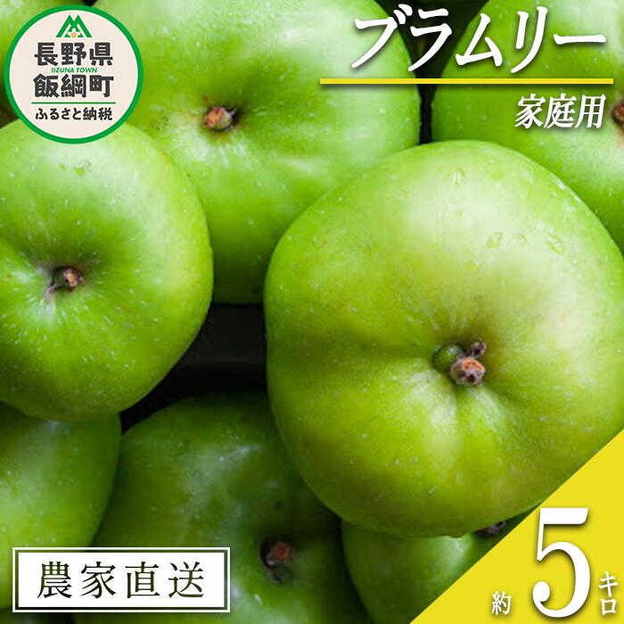【ふるさと納税】 りんご ブラムリー 家庭用 5kg 山岸ファーム 沖縄県への配送不可 令和7年度収穫分 長野県 飯綱町 〔 信州 果物 フルーツ リンゴ 林檎 長野 11000円 予約 農家直送 〕発送時期：2025年8月中旬～2025年8月下旬 {**}