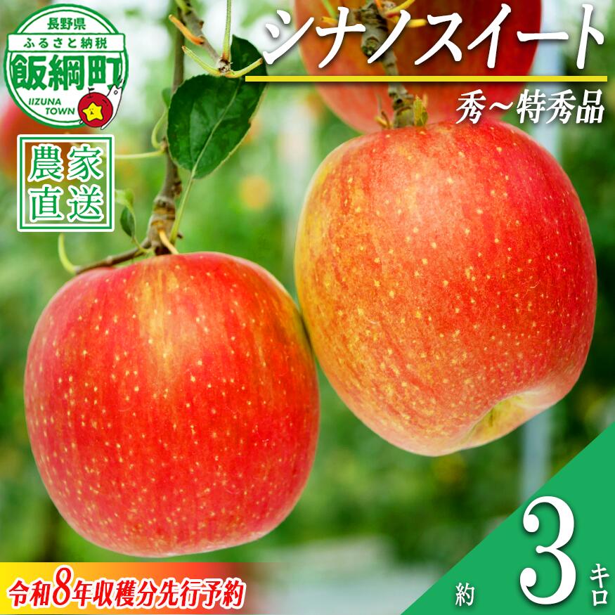 【ふるさと納税】 りんご シナノスイート 3kg 秀～特秀 カンマッセいいづな 沖縄県への配送不可 〔 果物 フルーツ 林檎 長野 予約 農家直送 贈答用 3キロ 14000円 〕【令和8年度収穫分】 発送：2026年10月上旬～