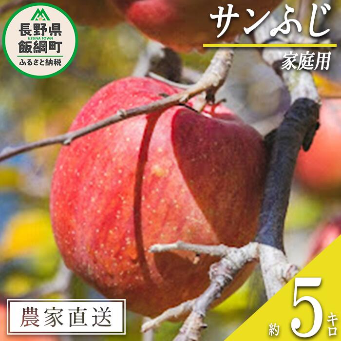 【ふるさと納税】 りんご サンふじ 家庭用 5kg 丸山功農園 沖縄県への配送不可 令和7年度収穫分 長野県 飯綱町 〔 信州 果物 フルーツ リンゴ 林檎 長野 13000円 予約 農家直送 〕発送時期：2025年11月中旬～2025年12月中旬 {**}