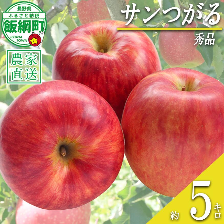 【ふるさと納税】 りんご サンつがる 秀品 5kg 沖縄県への配送不可 令和8年度収穫分 宮本ファーム エコファーマー 減農薬栽培 長野県 飯綱町 〔 リンゴ 林檎 果物 フルーツ 信州 長野 14000円 予約 農家直送 〕発送期間：2026年9月上旬～2026年9月下旬