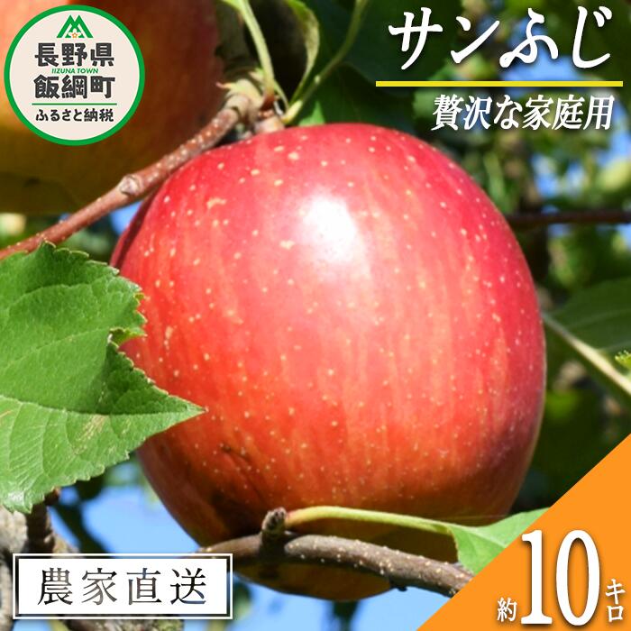 【ふるさと納税】 りんご サンふじ 贅沢な 家庭用 10kg 庚申山荘ファーム 令和8年度収穫分 長野県 飯綱町 〔 信州 果物 フルーツ リンゴ 林檎 長野 予約 農家直送 〕発送時期：2026年11月中旬～2026年12月上旬{**}