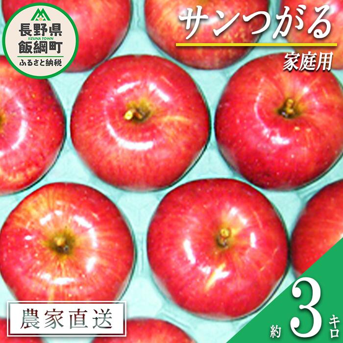 【ふるさと納税】 りんご サンつがる 家庭用 3kg ヤマウラ農園 沖縄県への配送不可 令和8年度収穫分 長野県 飯綱町 〔 信州 果物 フルーツ リンゴ 林檎 長野 12000円 予約 農家直送 〕発送時期：2026年9月上旬～2026年9月中旬 {**}