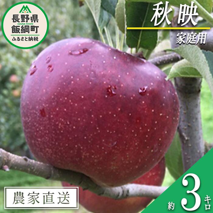 【ふるさと納税】 りんご 秋映 3kg 家庭用 ヤマウラ農園 沖縄へは配送不可 〔 果物 フルーツ 林檎 長野 予約 農家直送 3キロ 15000円 〕【令和8年度収穫分】 発送：2026年9月下旬～