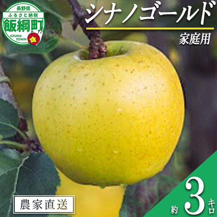【ふるさと納税】 りんご シナノゴールド 3kg 家庭用 信州いいづな相澤農園 沖縄県への配送不可 〔 果物 フルーツ 林檎 長野 予約 農家直送 3キロ 12000円 〕【令和8年度収穫分】 発送：2026年11月上旬～｜長野県飯綱町 9,000円