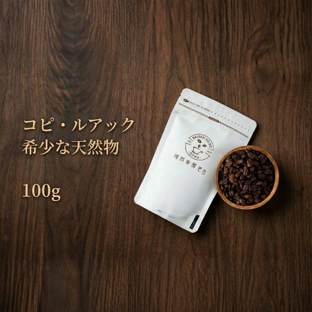 【ふるさと納税】＼焙煎当日に発送／コピ・ルアック 希少な天然物 100g 浅煎り ウォッシュド 自家焙煎 コーヒー豆 コーヒー粉 豆 コーヒー 珈琲 coffee コーヒーギフト 挽き立て 高級 プレゼント ギフト 贈り物 スペシャリティコーヒー 焙煎幸房”そら” 岐阜県 大垣市