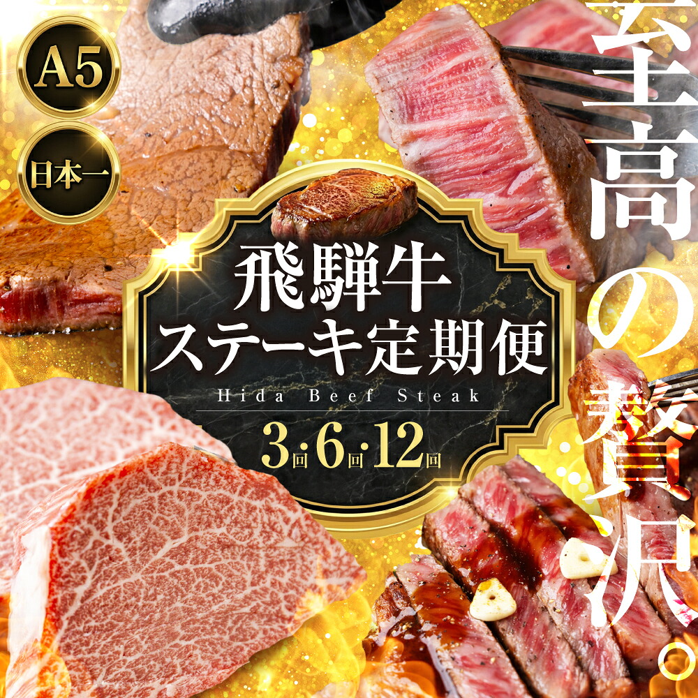 【ふるさと納税】＼至高の贅沢／ 飛騨牛A5ステーキ定期便 選べる回数 定期便 3回 6回 12回 3ヶ月 6ヶ月 12ヶ月 飛騨牛 牛肉 希少部位 国産 厳選 黒毛和牛 サーロイン ヒレ フィレ ヘレ シャトーブリアン ステーキ A5ランク A5等級 120000円 12万円 中部ミート 岐阜県 大垣市｜岐阜県大垣市