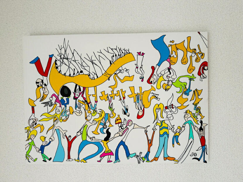 【ふるさと納税】 絵画『おんがくです』 インテリア 壁掛け キャンバス ファブリック アートパネル アートフレーム モダン ポップ JO JO Joe's world 岐阜県 大垣市|岐阜県大垣市