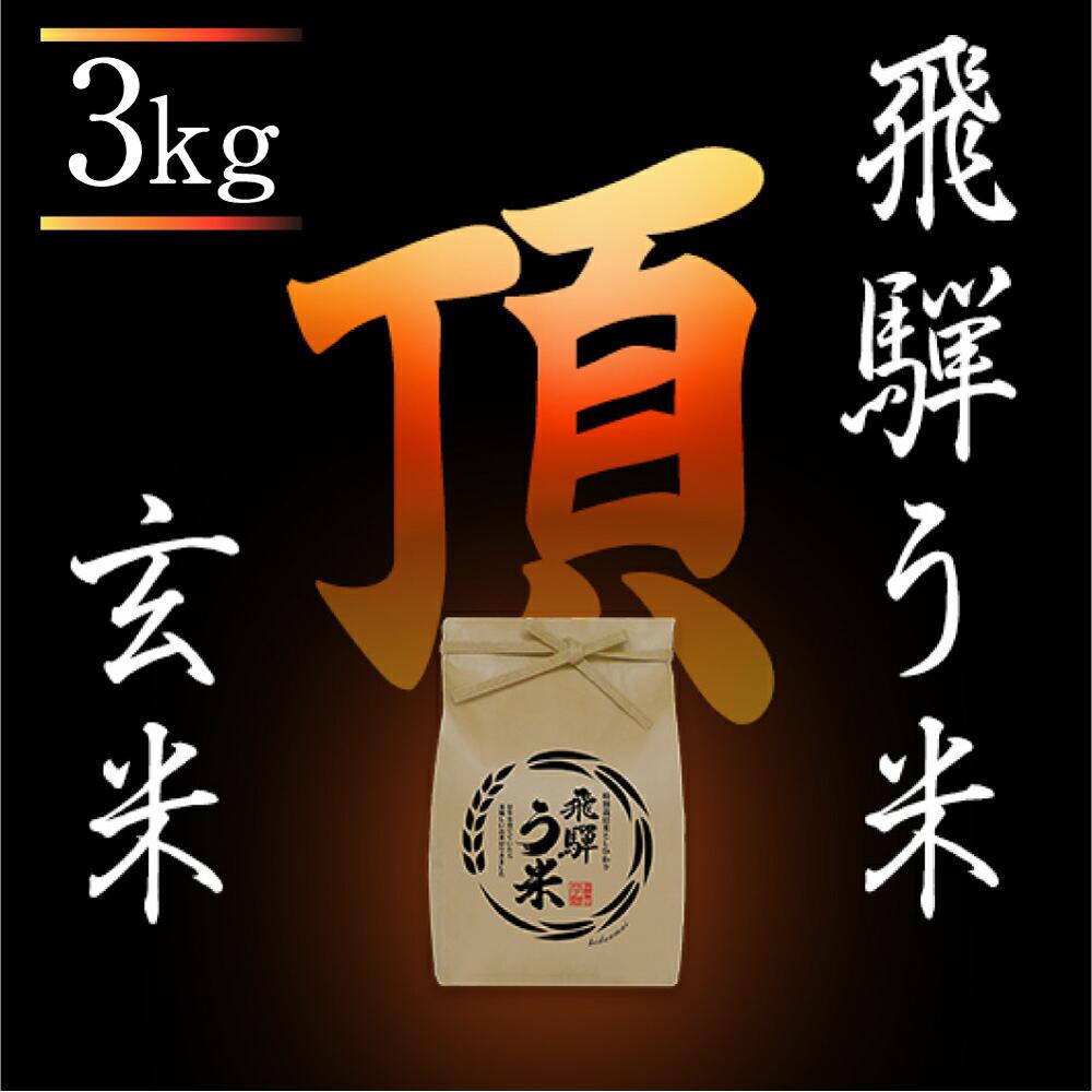 【ふるさと納税】【数量限定/先行受付】令和7年産 飛騨う米『頂』玄米３kg | 有機肥料 100％ 米コン3年連続特別優秀賞受賞 米 コシヒカリ こしひかり 飛騨高山 株式会社拳 GW006