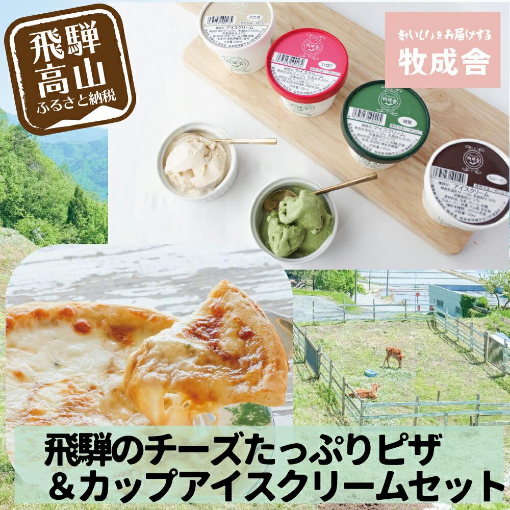 【ふるさと納税】<牧成舎>飛騨の牛乳屋が作る、ミルクの旨味たっぷり アイス&ピザセット | デザート 牧場 アイス 人気 おいしい 牛乳 ギフト プレゼント ピザ パーティ DF024|岐阜県高山市