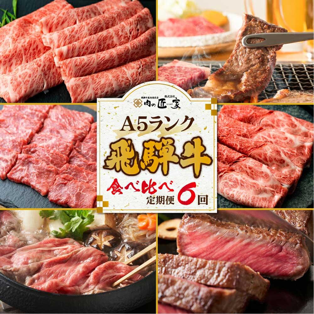 【ふるさと納税】【定期便 6ヶ月】＜全6回＞飛騨牛 食べ比べ（ステーキ／焼肉／すき焼き／しゃぶしゃぶ）| ヒレ ロース ランプ サーロイン もも 霜降り 定期便 牛 和牛 食べ比べ 飛騨牛 ブランド牛 黒毛和牛 お肉 飛騨高山 肉の匠家 BV104