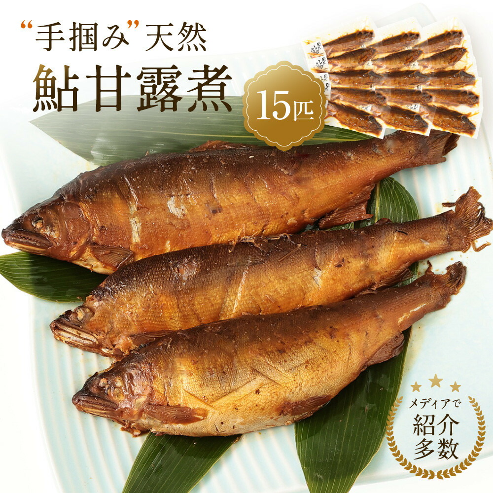 【ふるさと納税】【個包装】秘伝のタレ使用!手掴み天然鮎甘露煮(15匹)| 化学調味料不使用 天然 魚 鮎 おいしい 食品 高山 有限会社井根鉄筋 SF003 | 天然鮎 あゆ 川魚 お魚 さかな 甘露煮 食品 人気 おすすめ 送料無料
