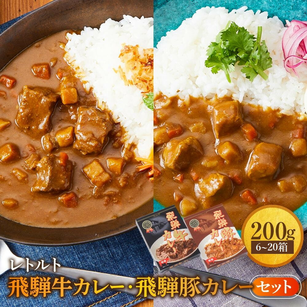 【ふるさと納税】レトルトカレー 飛騨牛カレー・飛騨豚カレーセット 200g×6～20箱 | 内容量が選べる セット 詰め合わせ ビーフカレー ポークカレー ご当地カレー レトルト 飛騨高山 高山米穀協業組合 FA003MP