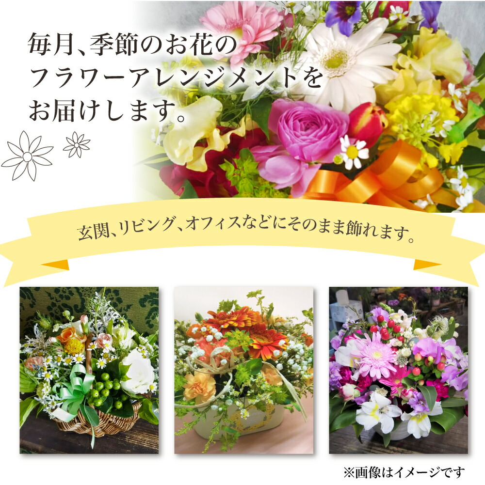 【ふるさと納税】【定期便】全12回季節のお花を使った日フラワーアレンジメントオフィス玄関に季節の花生花花定期便インテリア160000円下出生花店飛騨高山TR3993