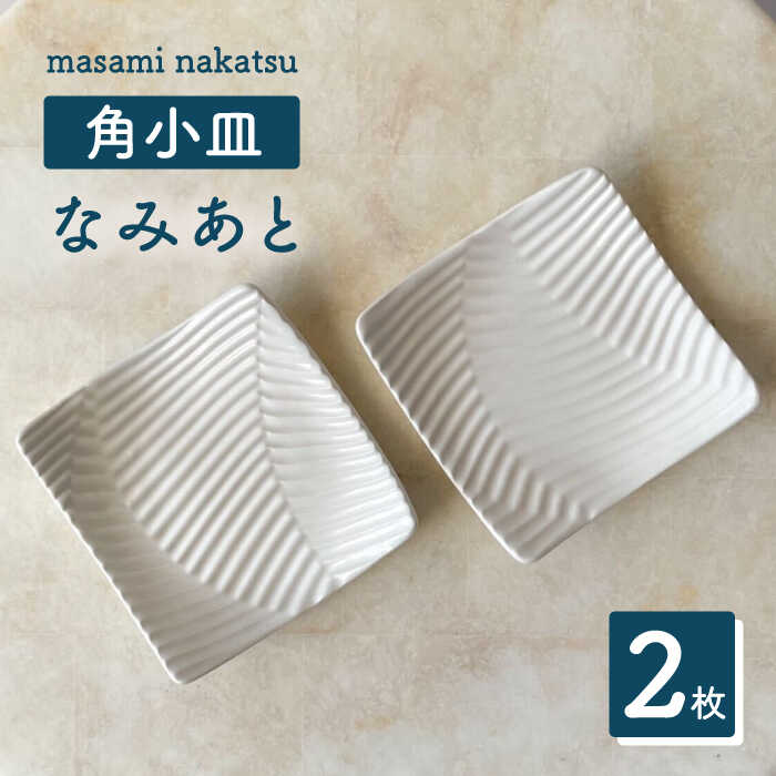 【ふるさと納税】【美濃焼】 角小皿 なみあと 2枚セット 【中津雅美】 プレート 白 器 [TEL001] 16,500円