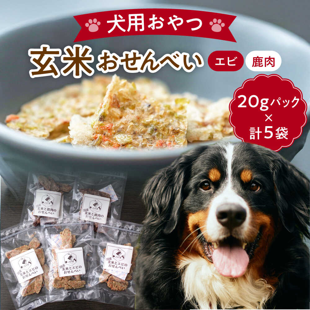 【ふるさと納税】【ペット用おやつ】 《無添加》 玄米×エビ＆鹿肉のミックスおやつセット (計5個) 多治見市 / こなき屋 国産 犬用 おせんべい おやつセット[TEM005] 7,800円