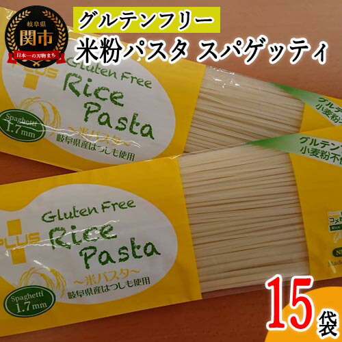 【ふるさと納税】グルテンフリー  ライスパスタ スパゲッティ 15袋（1.7mm）200g×15 L2 米粉パスタ 岐阜県産ハツシモ100% 国産 小麦粉不使用 乾麺 糖質制限 米粉麺 備蓄 長期保存 防災食 ローリングストック用 PLUSパスタ G18-05