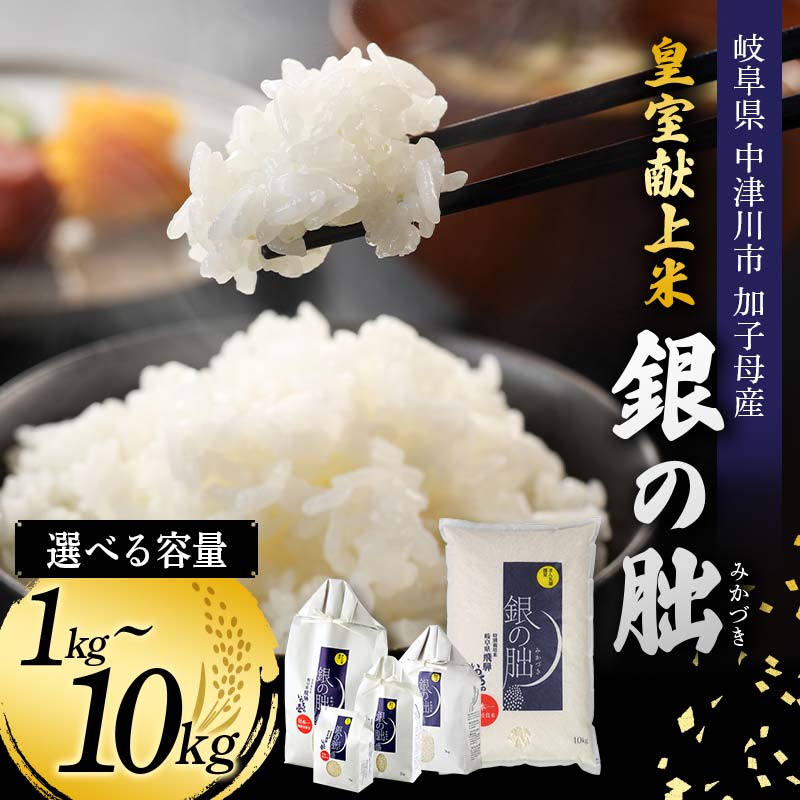 【ふるさと納税】皇室献上米 銀の朏 (ぎんのみかづき) 量が選べる (1kg / 2kg / 3kg / 5kg / 10kg) 岐阜県 中津川市 加子母産 いのちの壱【まん丸屋】化学肥料 不使用 希少 ブランド 米 白米 精米 国産 ご飯 お取り寄せ 送料無料 こめ 銀のみかづき いのちのいち F4N-1136var