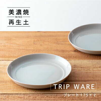 【ふるさと納税】【美濃焼】 tripware プレート 175 2枚 水釉 瑞浪市 / 市原製陶 食器 皿 グッドデザイン賞受賞[AZAE008]｜岐阜県瑞浪市
