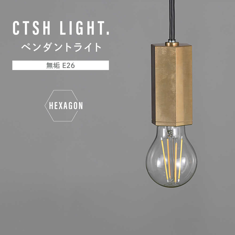【ふるさと納税】CTSH LIGHT. ペンダントライト＜HEXAGON 無垢 E26＞ 瑞浪市 / ジオニック 照明器具 ソケット 真鍮 ゴールド[AZBQ076] 57,750円