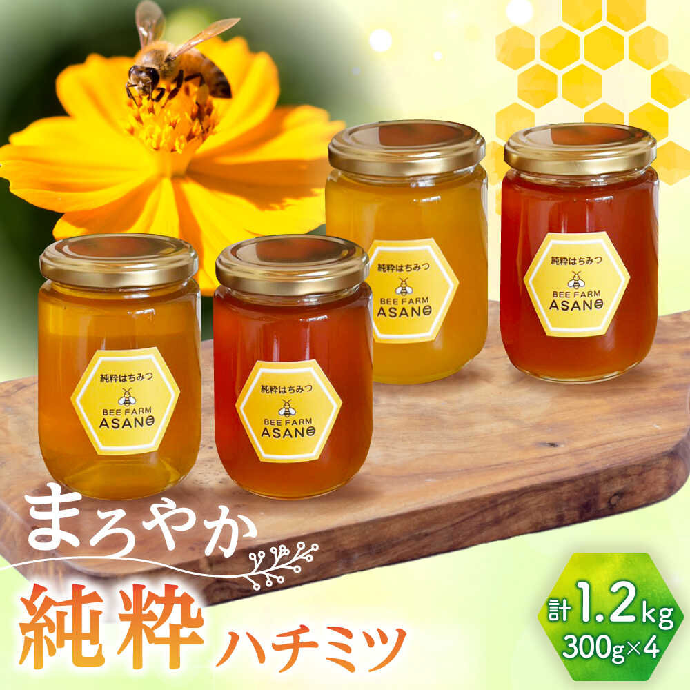 【ふるさと納税】純粋ハチミツ 4種セット (アカシア 山桜 ソヨゴ 野山の花 300g×各1) 瑞浪市 / honey shop Bee farm asano 蜂蜜 はちみつ[AZBT015]