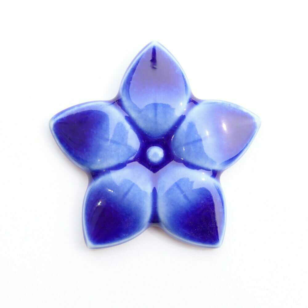 【ふるさと納税】【美濃焼】 ききょう ブローチ クリップ 瑞浪市 / TILEmade タイル アクセサリー ハンドメイド[AZCD017]｜岐阜県瑞浪市