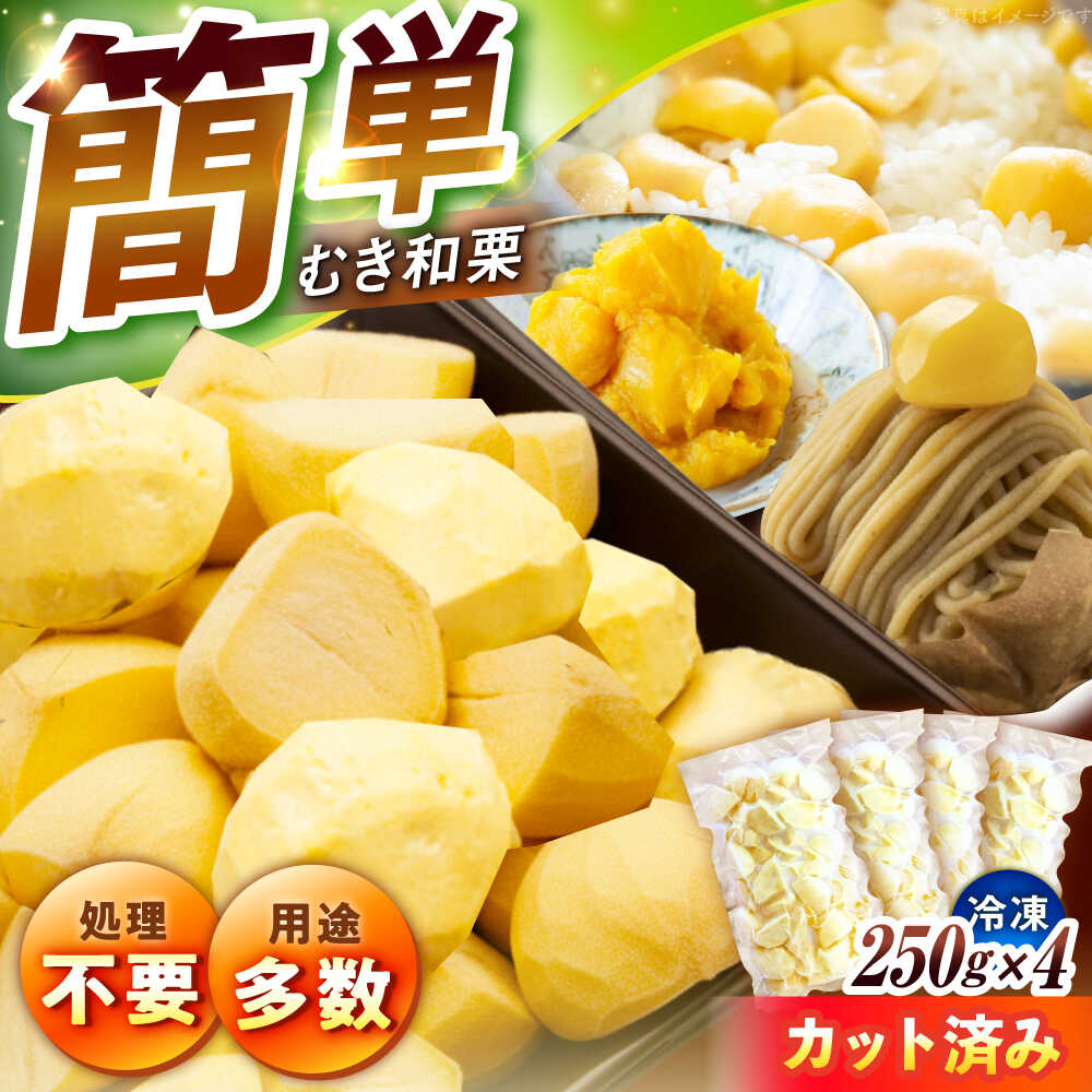 【ふるさと納税】冷凍むき栗「日本栗」 カット1kg（250g×4P）/ 栗 冷凍 生栗 くり むき栗 マロン 低温熟成 日本栗 国産 和栗 岐阜県産 恵那市産 産地直送 送料無料 お取り寄せ ギフト 贈答 / 恵那市 / えな笠置山栗園[AUAV007]