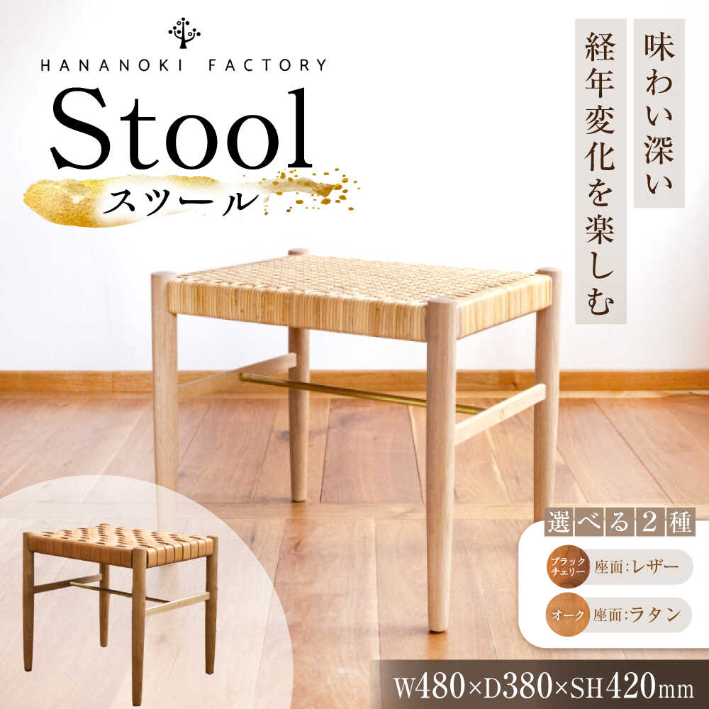【ふるさと納税】【選べる2種】【受注生産】Stool 01 / スツール 椅子 いす チェア 家具 インテリア 木製 木目調 ナチュラル おしゃれ レザー 皮 デザイン ダイニング キッチン カウンター / 恵那市 / ROYAL STAGE[AUEB050]