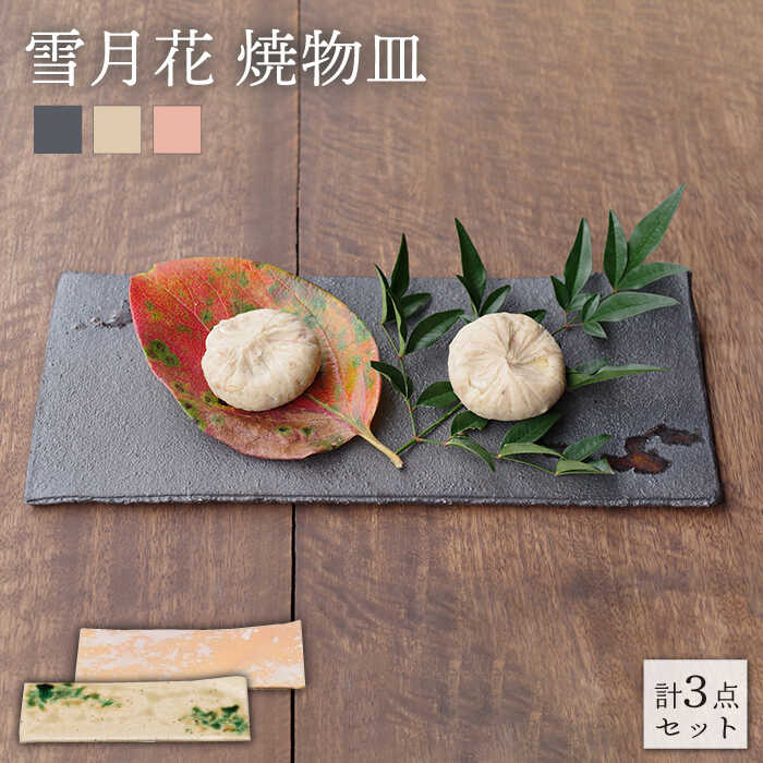 【ふるさと納税】【美濃焼】雪月花 焼物皿 3点仕掛ける【JYUZAN-寿山-】食器 一皿 和風  [MCN001]