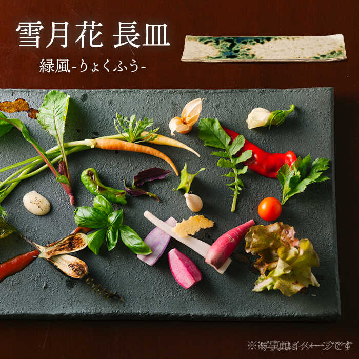 【ふるさと納税】【美濃焼】雪月花 長皿（緑風）【JYUZAN-寿山-】食器 お皿 和風[MCN030]