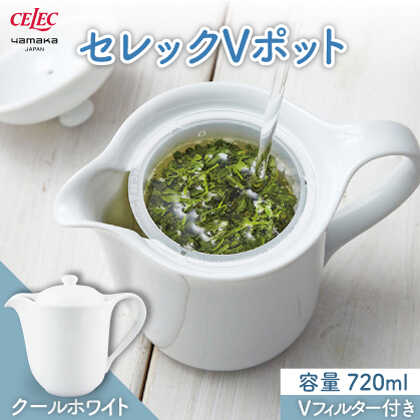 【ふるさと納税】【美濃焼】セレック Vポット 720ml（クールホワイト）【山加バス発着場】C-SV-3 食器 茶器 急須 [MEB030]
