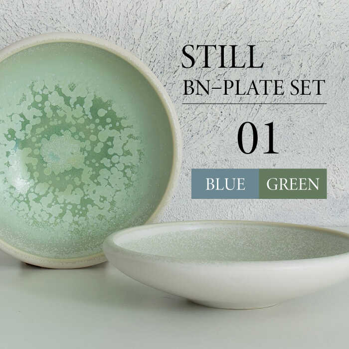 【ふるさと納税】【美濃焼】STILL BNーPLATE SET 01 BLUE×GREEN【Torazawa Ceramics】食器 深皿 お皿 [MET001]