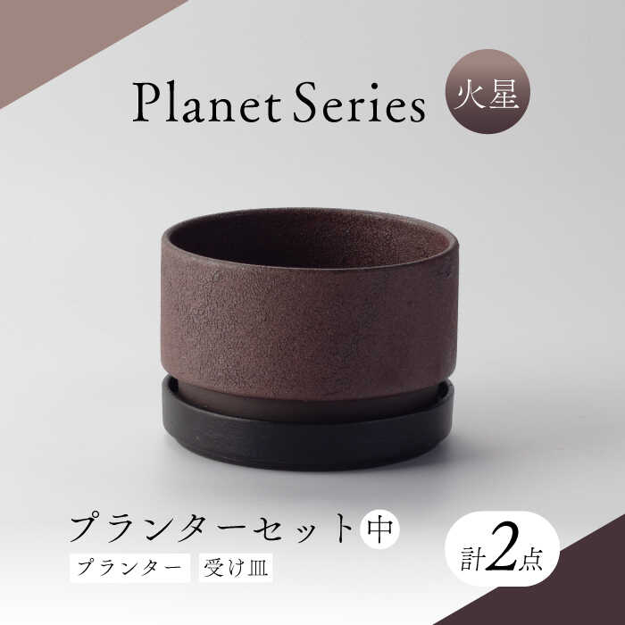 【ふるさと納税】【美濃焼】プラネットプランター 赤い惑星 (中) 1仕掛ける【竜山窯】草木 植木 瀬戸もの[MFR010] 植木鉢・プランター-植木鉢
