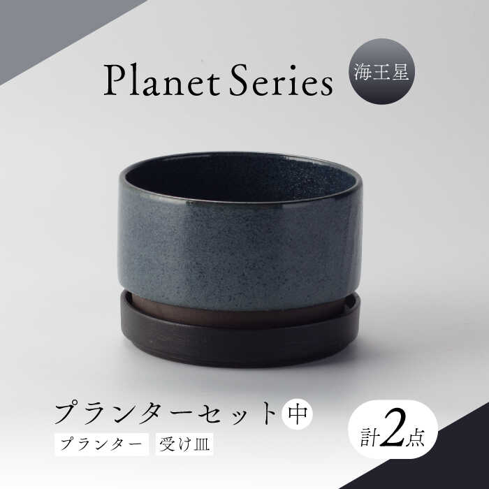 【ふるさと納税】【美濃焼】プラネットプランター 海王星 (中) 1セット【竜山窯】植物 植木 陶器[MFR013]