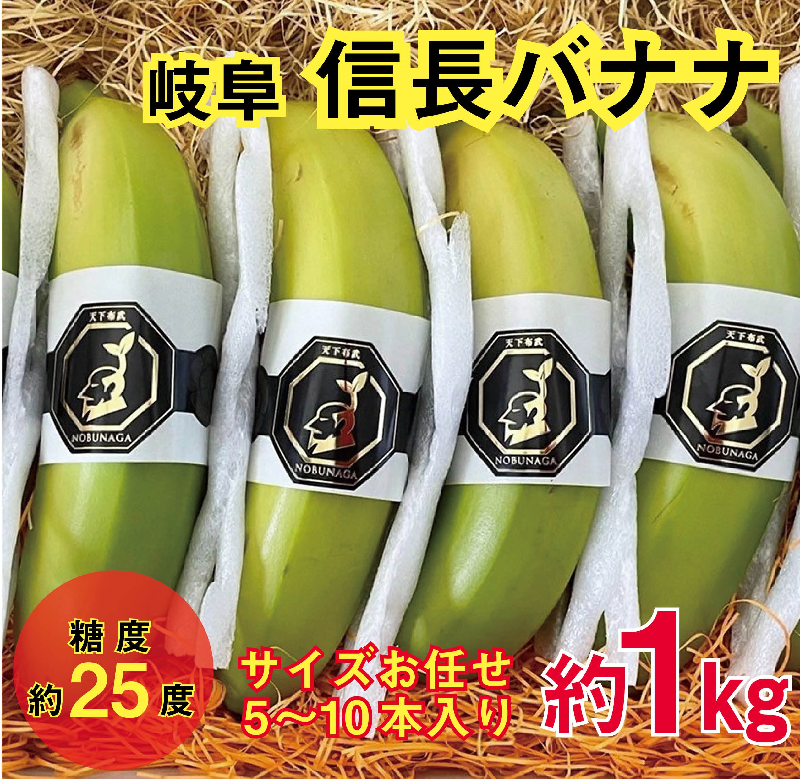 【ふるさと納税】天下布武信長バナナ　約1kg　サイズお任せ　国産　糖度25度前後　無農薬　無添加 24,140円