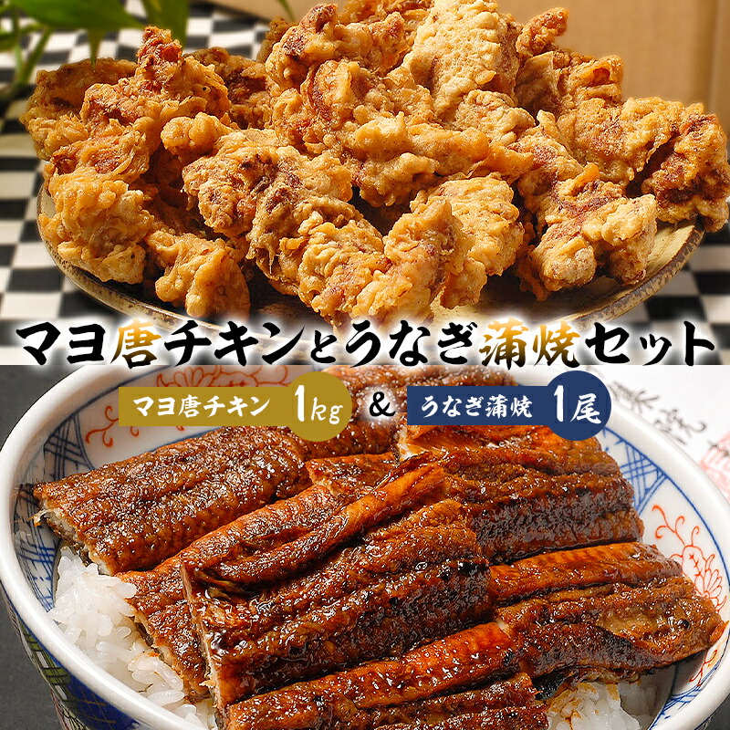 【ふるさと納税】「マヨ唐チキン」と「炭かおる地焼き うなぎ蒲焼（たれ付）」のセット 岐阜県 可児市 うなぎ 丑の日 チキン 唐揚げ 蒲焼 炭火焼 魚介 加工 送料無料