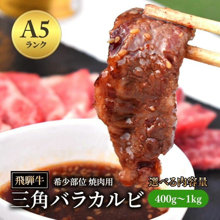 【ふるさと納税】【選べる内容量】飛騨牛 三角バラカルビ 焼肉 ｜ 希少部位 和牛 牛肉 お肉 カルビ 焼肉用 A5 飛騨 飛騨高山 肉 牛 牛肉 ブランド牛 夜ご飯 和牛 焼き肉 ギフト 贈り物 お中元 お歳暮 お取り寄せ【岐阜県瑞穂市】※離島への配送不可