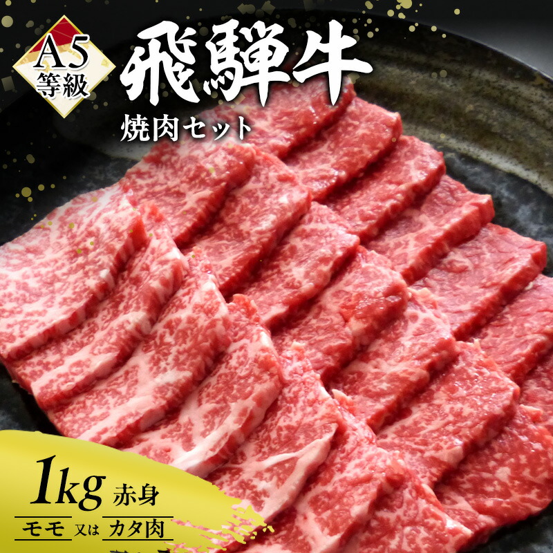 卓出 A5等級飛騨牛赤身肉焼き肉用1kg お届け モモ又はカタ肉 精肉・肉加工品